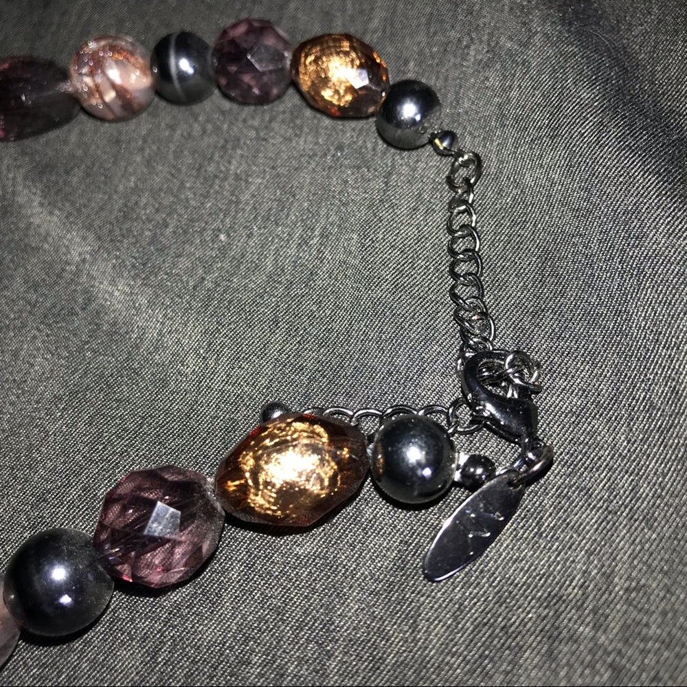 NY&C Beaded necklace purple, pink, golden Browns~ - Picture 2 of 2